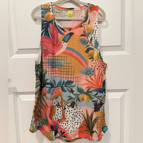 Rare Farm‎ Rio Brazil Exclusive Tank Top – Colorful Toucan & Fruit – Size Small